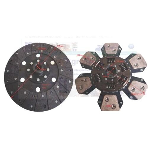 Set of 11 inch main and PTO clutch discs for Lovol 80-90HP series tractor, Part number: TD800.211E.14 +TD800.211E.13