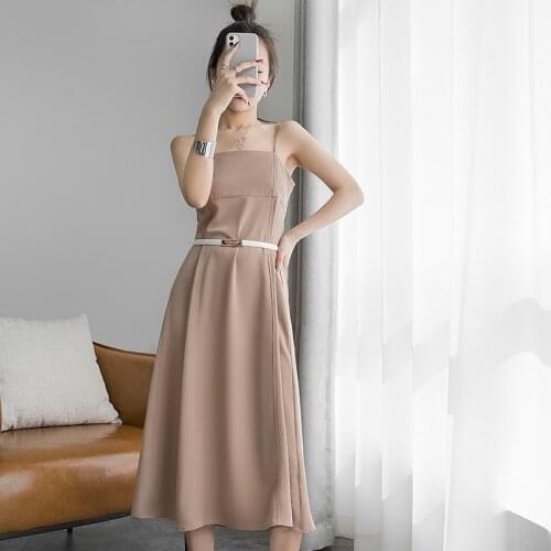 New Arrival Fashion Summer Long Party Dress Women OL Temperament Elegant Beach Sexy Strap Vacation Clothes Chiffon Black Dress