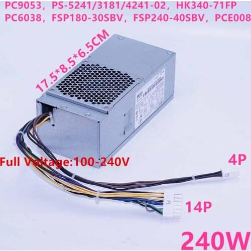 New PSU For Lenovo H3050 M4550 14Pin Power Supply PC9053 PS-5241/3181/4241-02 HK340-71FP PC6038 FSP180-30SBV FSP240-40SBV PCE008