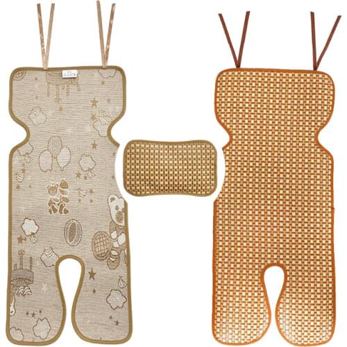 Summer Stroller Cooling Pad Cane Surface Ice Silk Dual- Breathable Stroller Mat Mattress Cover Cushion for Newborn