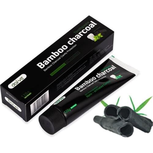120g Activated Charcoal Teeth Whitening Toothpaste Bamboo Oral Remove Hygiene Charcoal Toothpaste Stains Teeth Care Oral W7W2