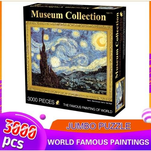 3000 pieces Jigsaw Puzzle World Famous Starry Night Thicker Landscape Puzzle Educational Toys For Adults decompressio Game