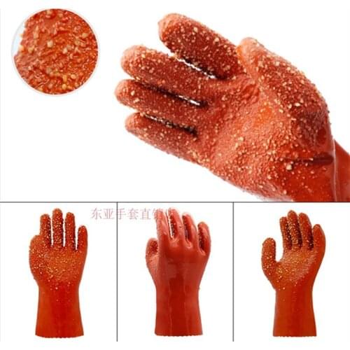 Anti-skid thickened anti-acid and acid-resistant fishery waterproof machinery durable grinding gloves