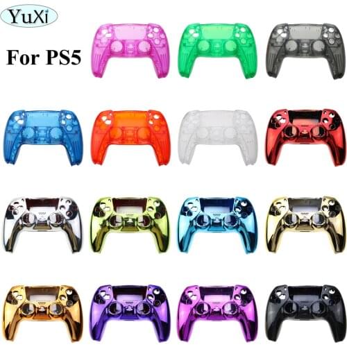 YuXi Game Controller Replacement Chrome Shell For PS5 Gamepad Protective Case Cover Skin For PS5 Console Handle Front Housing