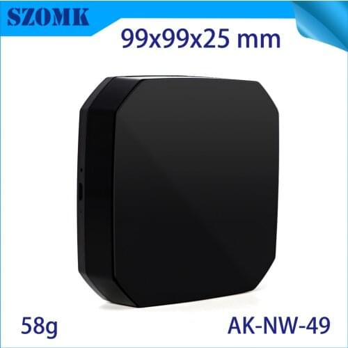 1 piece 99*99*25mm smart home light transmitting black plastic box for electronics device pcb enclosure plastic junction housing