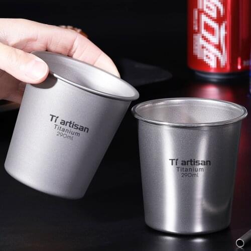 Titanium single wall stackable beer mug Tumbler Metal Shatterproof Pint Drinking Cups Metal Drinking Glasses outdoor camping