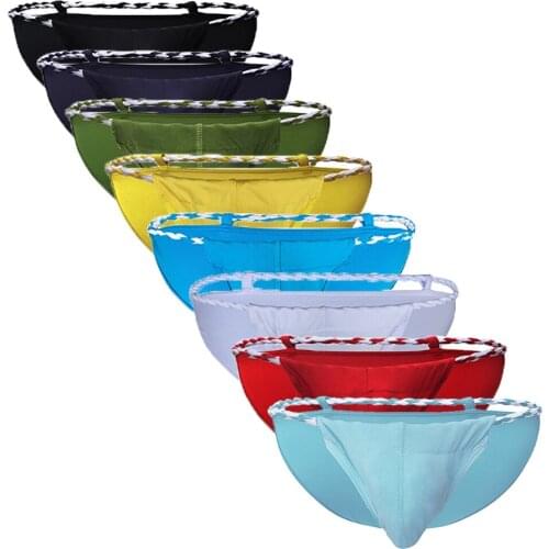 8Pcs/Lot Men Sexy Briefs Cotton Underwear Super Soft Briefs Penis Pouch Underwear Sexy Mens Bikini Panties Low Rise Jockstrap