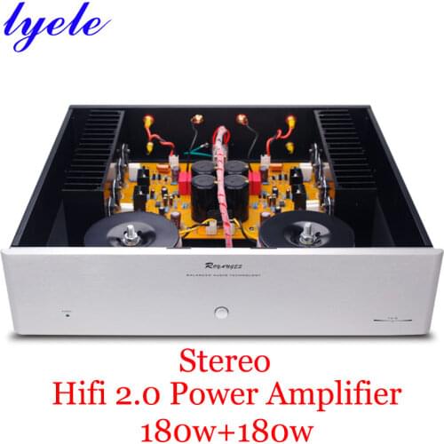 HIFI 2.0 High Power Amplifier Double Toroidal Transformer Pure Final Stage Home Speaker High Fidelity Amplifier 180W+180W 220V
