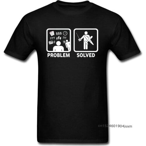 Funny T-shirt Men Tshirt RC Radio Controlled Planes Problem Solved Comics T Shirt 100% Cotton Black White Tops Busy Life Tees
