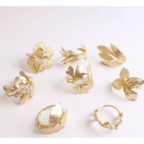 Olive branch Leaf style Gold Napkin Ring Napkins buckle Wrap Serviette Holder For Wedding Banquet Party Table Home Decoration