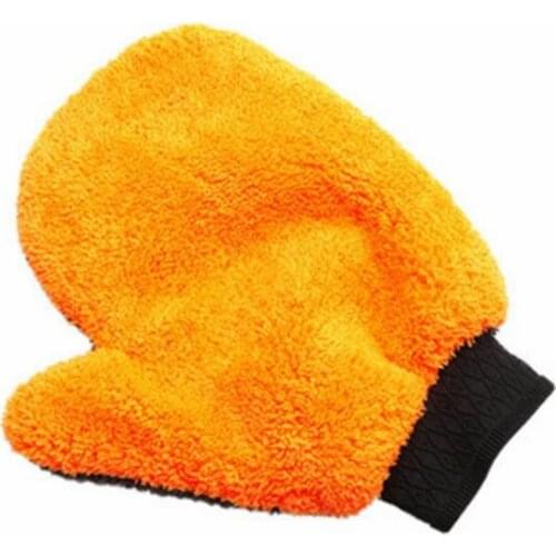 1pcs Double-sided Thick Coral Fleece Car Wiping Gloves Car Wash Glove Thumb Glove Household Car Cleaning Supplies Plush