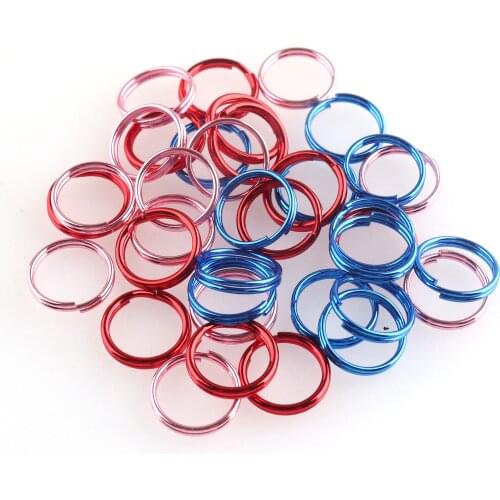 12mm Key Ring Blue/Red/Pink Iron Key Chain Jump Ring Replacement DIY accessories Jewelry Purse Handbag Earring Necklace Hardware