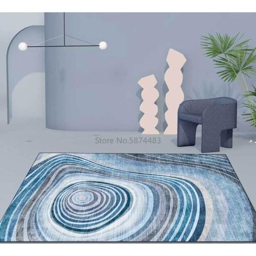 200*300cm Nordic Modern Minimalist Blue Gray Vortex Gradient Living Room Bedroom Bedside Carpet Floor Mat Customization