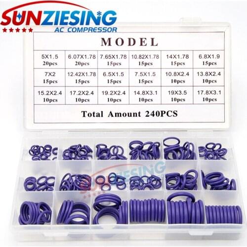 240 Pcs 18 Size Air Conditioning R22 R134a O Rings Car Auto Repair Tools Rubber Air Conditioning Refrigerant Ring Sets Car tools