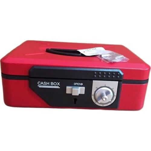 25cm*18cm*9cm Double Insurance Red Password Safes Metal Portable Jewelry Cashier Box Piggy Bank