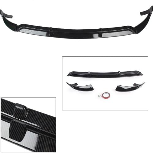 3Pcs Car Front Bumper Lip Cover Trims Carbon Fiber Style For Benz GLC-Class 2016 2017 2018 2019 ABS Plastic Sport Styling