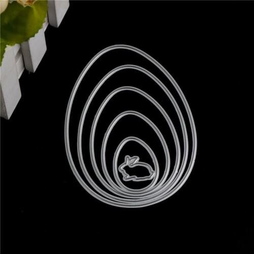 6Pcs Cute Metal Cutting Dies DIY Easter Egg And Rabbit Set Scrapbooking Embossing Flower Paper Craft Die