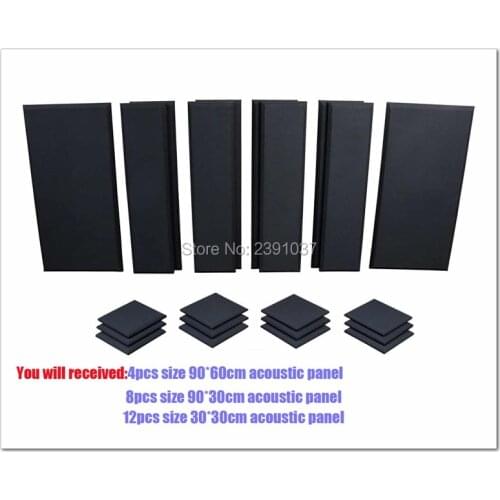 Fast shipping acoustic foam acoustic panel London 16 Room Kit Scatter Blocks Acoustic Treatment Pro Audio LA 24pcs Black Color