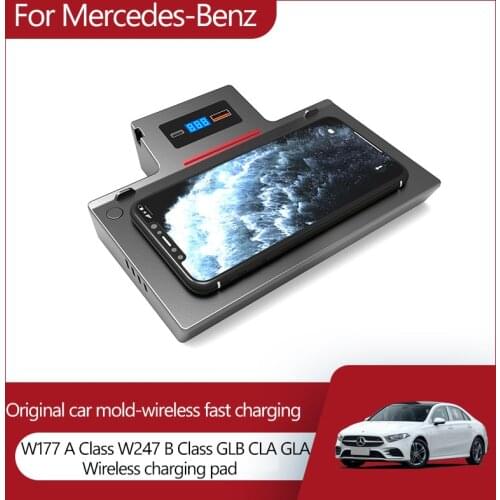 15W mobile phone wireless charger For Mercedes-Benz W177 A Class W247 B Class GLB CLA GLA accessories car modification parts