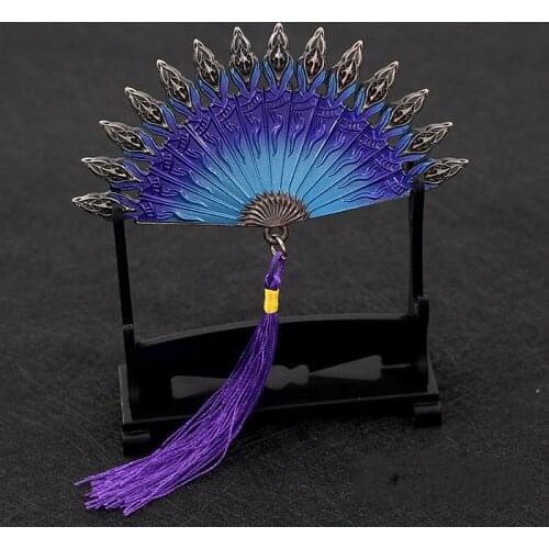 Legend of Exorcism Keychain Cyclone Fan Man Key Chain Tassel Women Key Holder Keyring Metal Kids Key Ring Pendant Purple Brelok