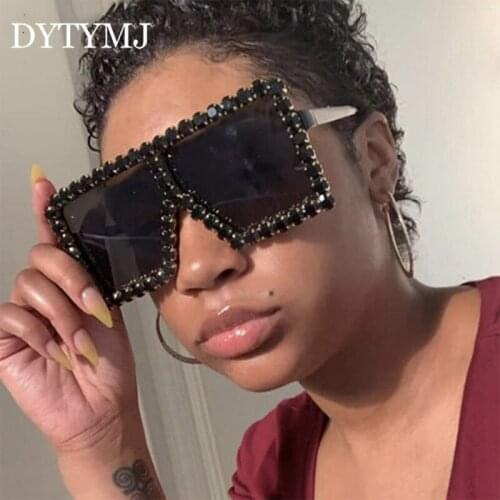 DYTYMJ Square Diamond Sunglasses Women Luxury Brand Sunglasses Women/Men Oversized Sunglasses Women Retro Oculos De Sol Feminino