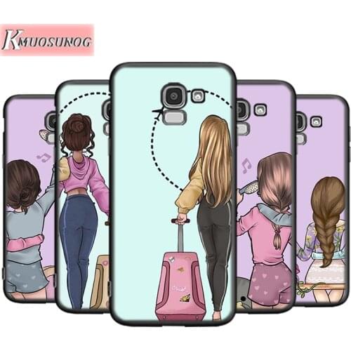 Friends BFF Two Girls For Samsung Galaxy J8 J7 J6 J5 J4 J3 J2 Core Duo Prime Plus Star 2016 2017 2018 Soft Phone Case