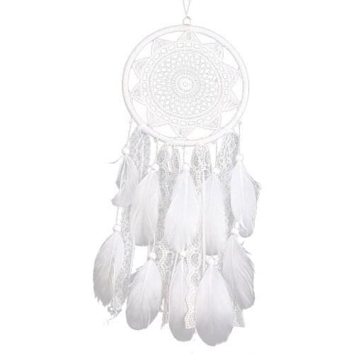 Handmade dreamcatcher sunflower net with feathers white wall hanging dreamcatcher memes denavidad birthday decoration home ideas