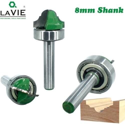 LAVIE 1pc 8mm Shank Bearing Shank Double Roman Ogee Edging Router Bit Milling Cutter For Wood Wood Line Knife Hobbing MC02100
