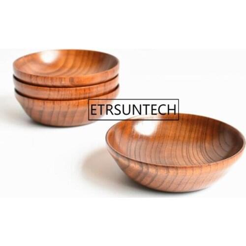 Jujube Wood Sauce Dish Round Mini Vinegar Plate 11x3cm Tableware Sushi Kitchen Seasoning Plate