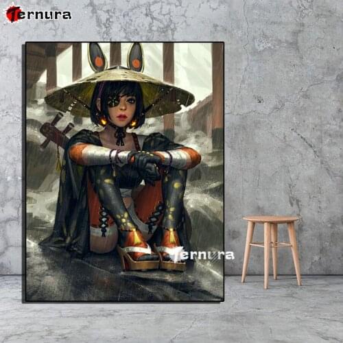 Anime girl rhinestone pictures diy diamond embroidery Female warrior diamond painting full square round drill mosaic art decor