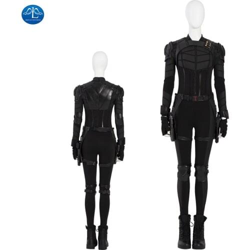 ManLuYunXiao Widow Cosplay Costume Black Yelena Belova Cosplay Women Jumpsuit Leather Halloween Outfit Battle Suit Custom Made