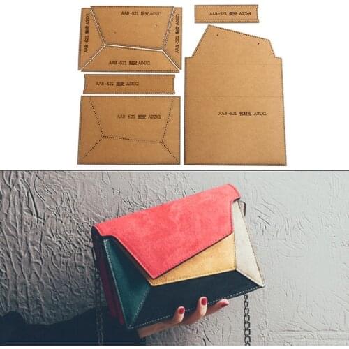 Leather Messenger Bag Making Acrylic Template DIY Leather Craft Kraft Paper Pattern Handmade Sewing Stencil Mould Supplies