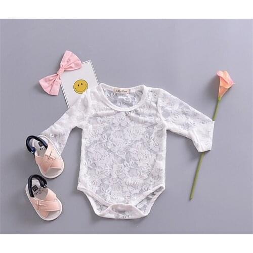 Girls' Lace Bodysuit Blouse New Baby Soft Long-Sleeve Romper Childrens Clothing WT590