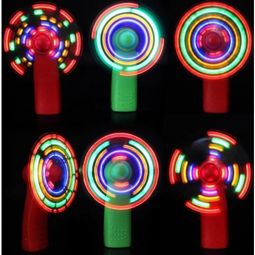 Mini Handheld Electric Cooling Fan 4 Color Changing LED Light Concert Props