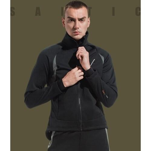 Santic Men Cycling Jacket MTB Windproof Jackets Fleece Warm Cycling Casual Coat Autumn Winter Reflective Asian Size WM0C01115