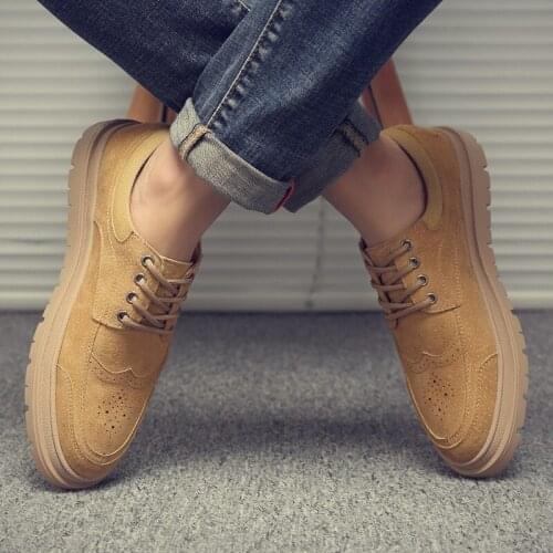 2019 Men Fashion Casual Leather Shoes Men Flats Lace-up Leather Shoes Work Safety Shoes Winter Waterproof Ankle Botas N8-65