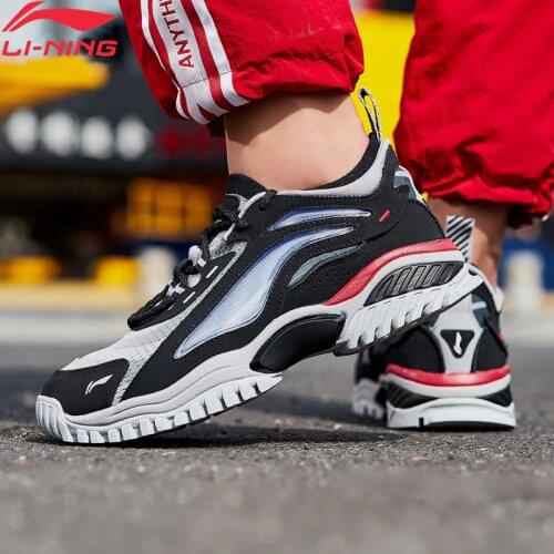 LI-Ning Men AURORA WINDWALKER Lifestyle Shoes Leather Wearable LiNing Retro Sport Shoes Leisure Sneakers AGLP089 JAS19
