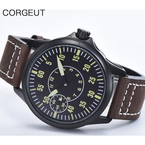 ORGEUT Mens Watch Automatic Winding Mechanical 30M Waterproof Luxury Luminous Watch Premium Leather Strap Relógio masculino