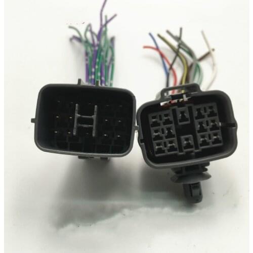 Male and female Auto headlamp assembly Harness plug connector with wire for Isuzu Mazda Subaru