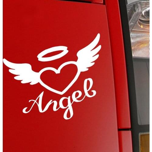 EmpireYing 3 Sizes 8 Colors Angel Wings Love Heart-shaped Cartoon Art Car Sticker Happy Waterproof Reflective Vinyl Decal Gifts