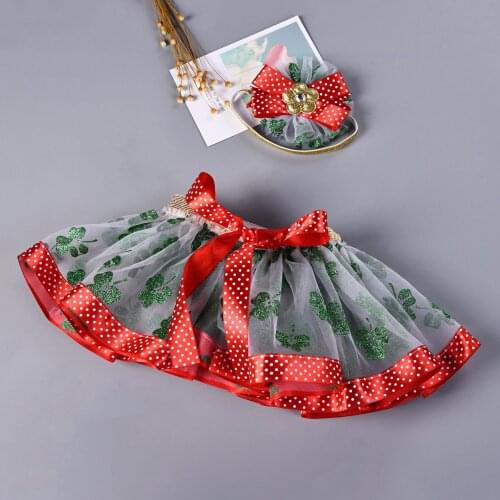 New childrens Tutu Ribbon Skirt children mesh Leaf skirt Christmas girl princess skirt children tutu skirt 1 Free headband