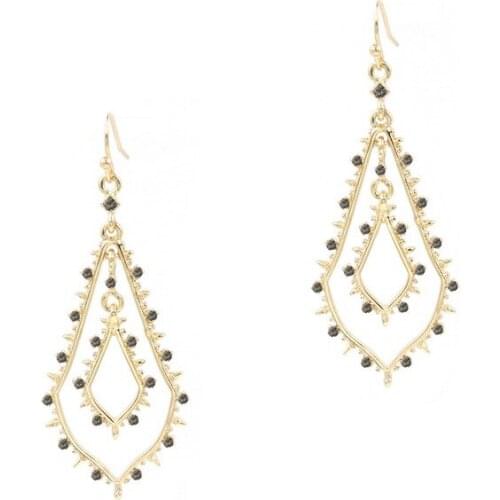 2018 New Fashion Gray AB Stone Double Water Drop All Crystal Cluster Tear Drop Earrings for Women
