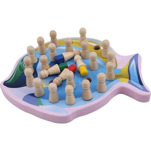 Educational Learning Toys For Children 3D Puzzle Wooden Toy Color Montessori Pulling Radish Memory Match Chess Games Board Game