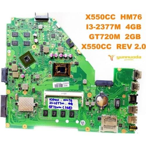 Original for ASUS X550CC laptop motherboard X550CC HM76 I3-2377M 4GB GT720M 2GB X550CC REV 2.0 tested good free shipping
