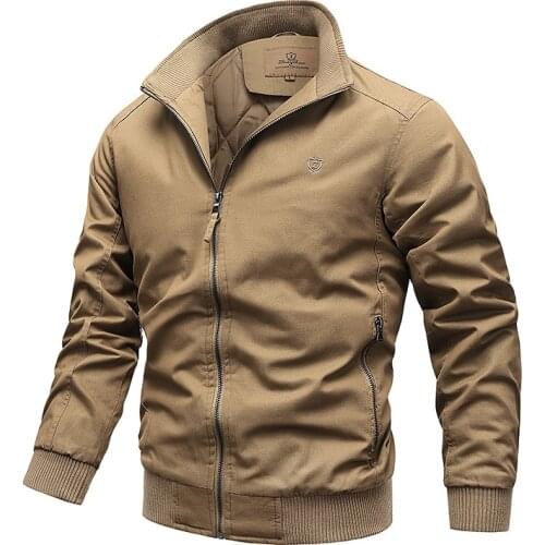 Autumn Mens Jacket Washed Cotton Clip Cotton Oversize Overalls Flight Jacket Casual Outerwear for Men