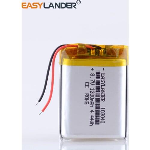 103040 3.7V 1200mAh Rechargeable li-Polymer Lithium Battery FM speakers bicycle headlight bike light headphones