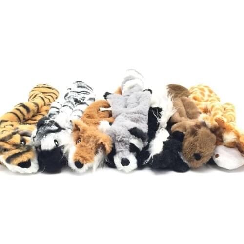 Pets Dogs pet Cute Pet Dog Cat Plush Squeak Sound Dog Toys Funny Fleece Durability Chew Molar Toy Fit for All Pets Tiger Fox