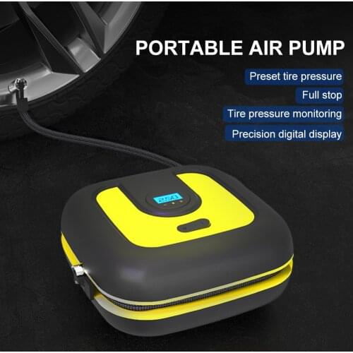 Portable Car Air Compressor Tire Inflator LED Digital Gauge 12V 120PSI 120W Portable Air Pump for Car Motorcycles Bicycles