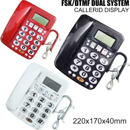 Big Button Loud Ringtone Fixe Landline Home Phone Corded Phone Landline Telephone Home Office Desktop Speakerphone LCD Display