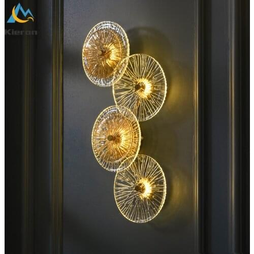 Post-Modern Luxury Crystal Led Wall Lamps Living Room Sofa TV Background Wall Decor Wall Lights Bedroom Bedside Light Fixtures